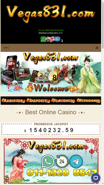 mobile view Trusted Online Casino - Vegas831 Malaysia & Singapore Online Casino