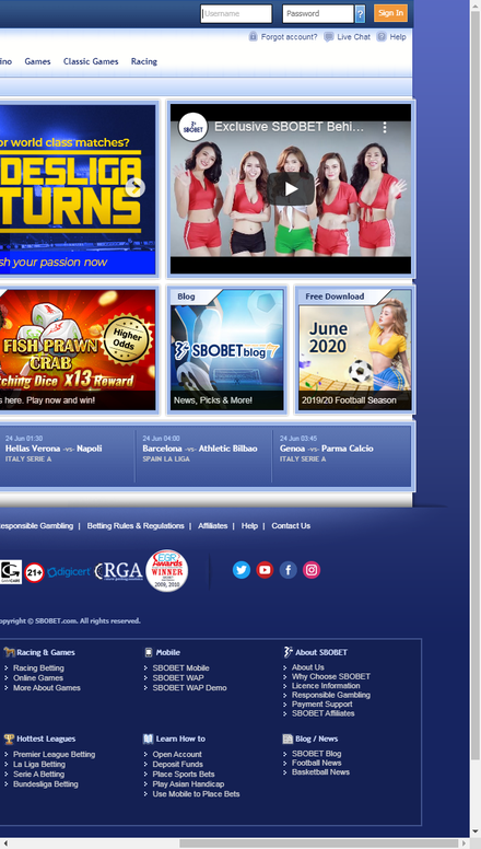 mobile view Asian Handicap Betting- Sports Betting by SBOBET