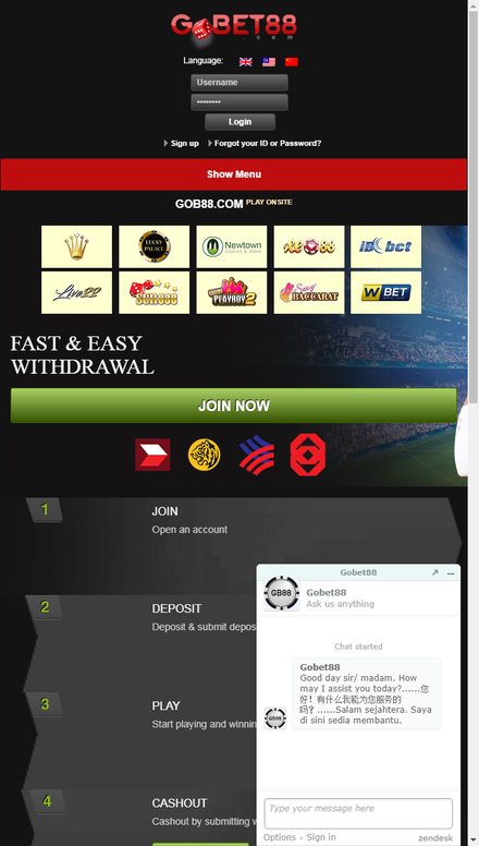 mobile view Malaysia Online Betting l Malaysia Online Casino | Gobet88